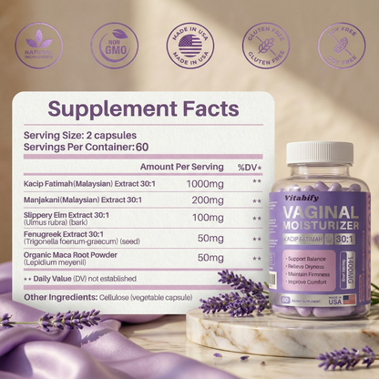Hydrate & Restore Moisturizer – Herbal Supplement with Kacip Fatimah | 60 Capsules